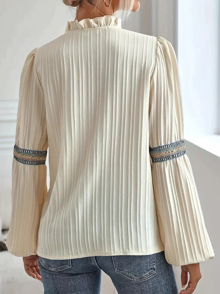 REEF BLOUSE WITH RUFFLED NECKLINE