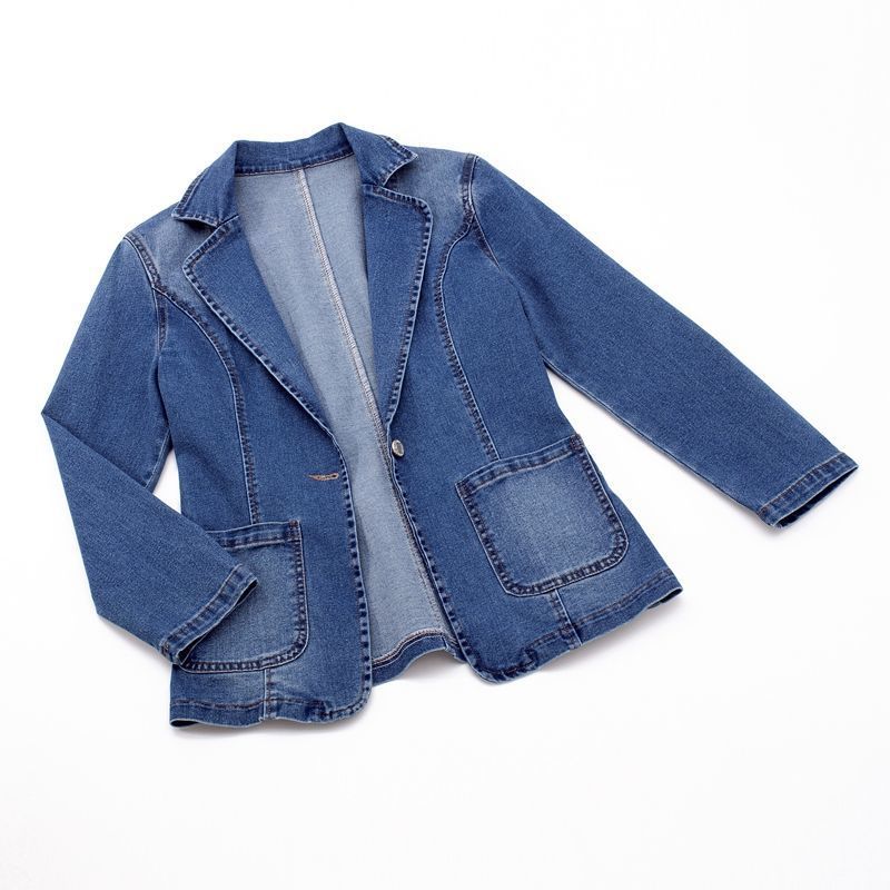 DENIM SCULPT | CLASSIC SINGLE-BUTTON BLAZER