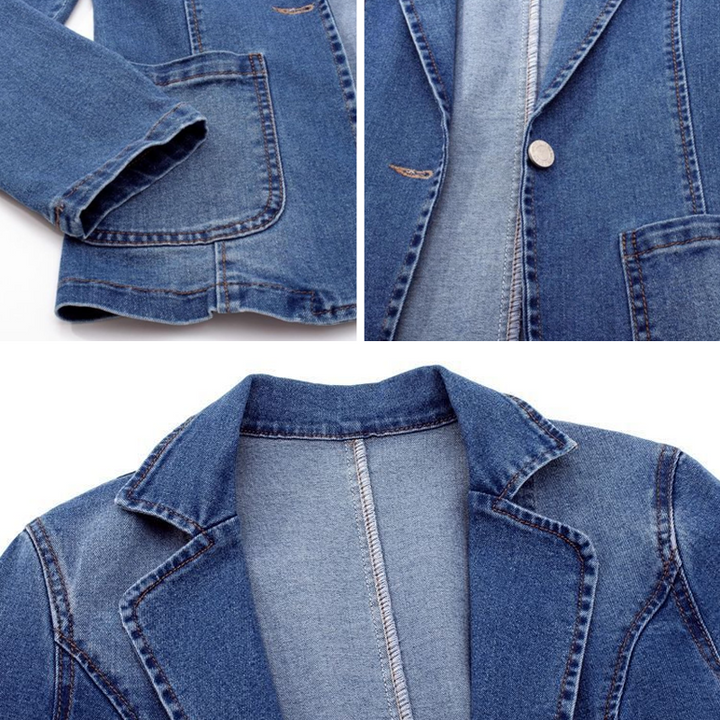 DENIM SCULPT | CLASSIC SINGLE-BUTTON BLAZER