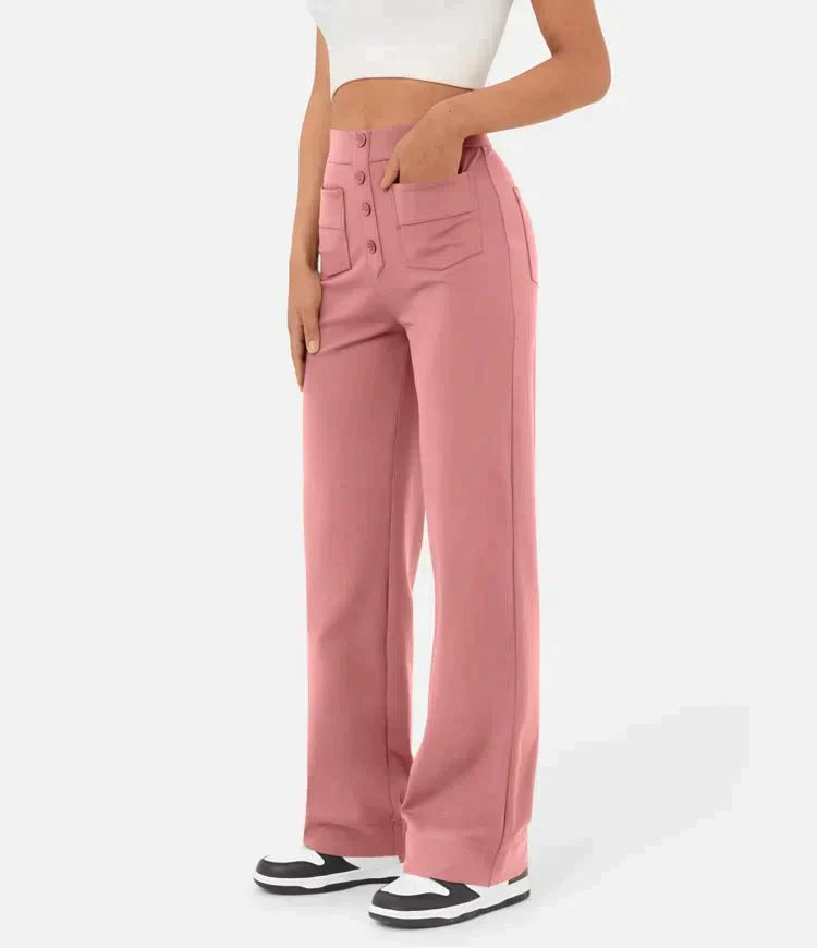 HIGH-WAISTED STRETCH TROUSERS