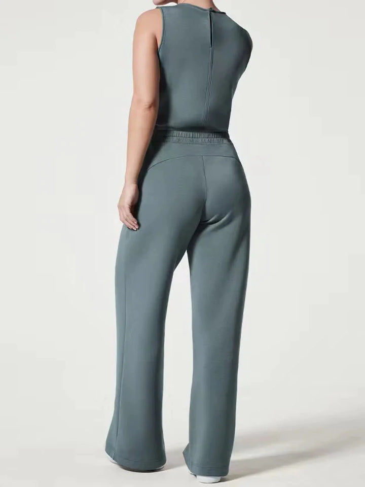 SLEEVELESS COTTON JUMPSUIT