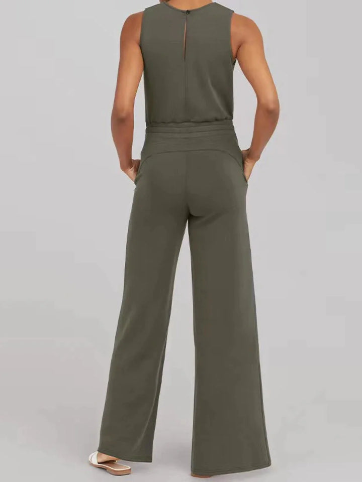 SLEEVELESS COTTON JUMPSUIT