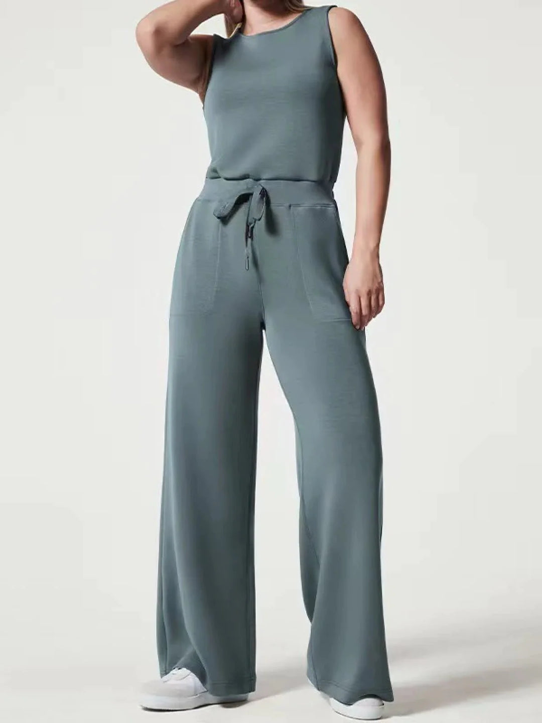 SLEEVELESS COTTON JUMPSUIT