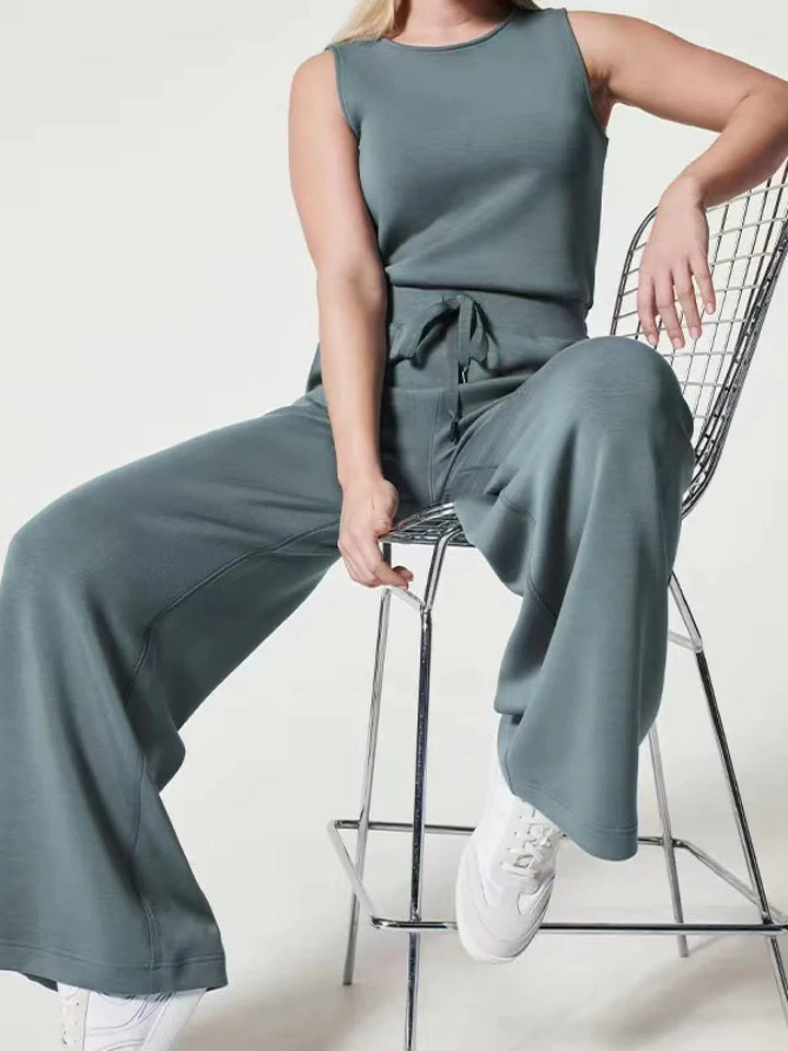 SLEEVELESS COTTON JUMPSUIT