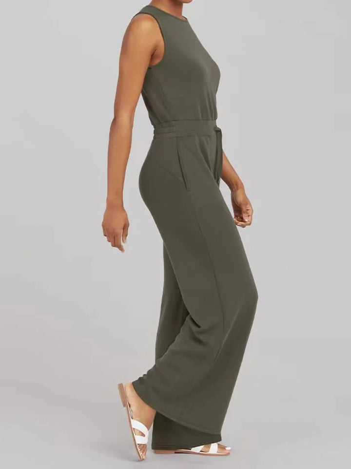 SLEEVELESS COTTON JUMPSUIT